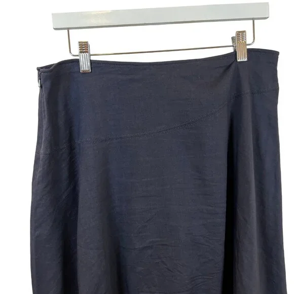 Eileen Fisher Black Linen Blend Midi Skirt Small - Picture 5 of 10